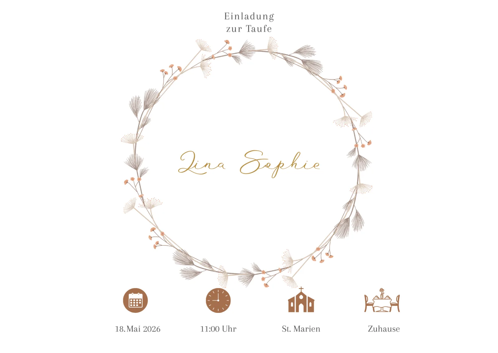 Moderne & elegante Einladung zur Taufe – Bild 2