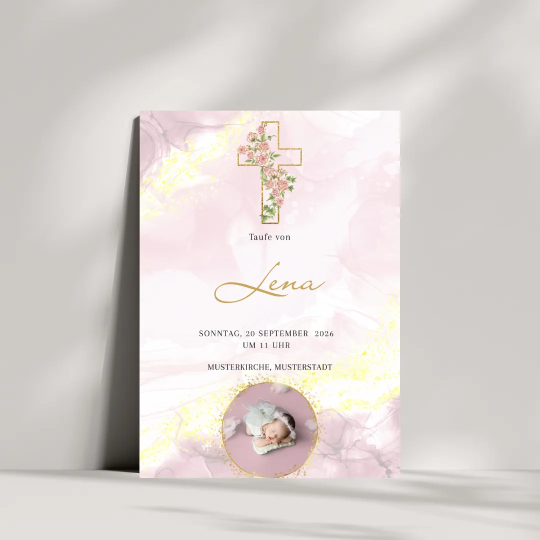 Taufkarte mit Foto – Nera Design