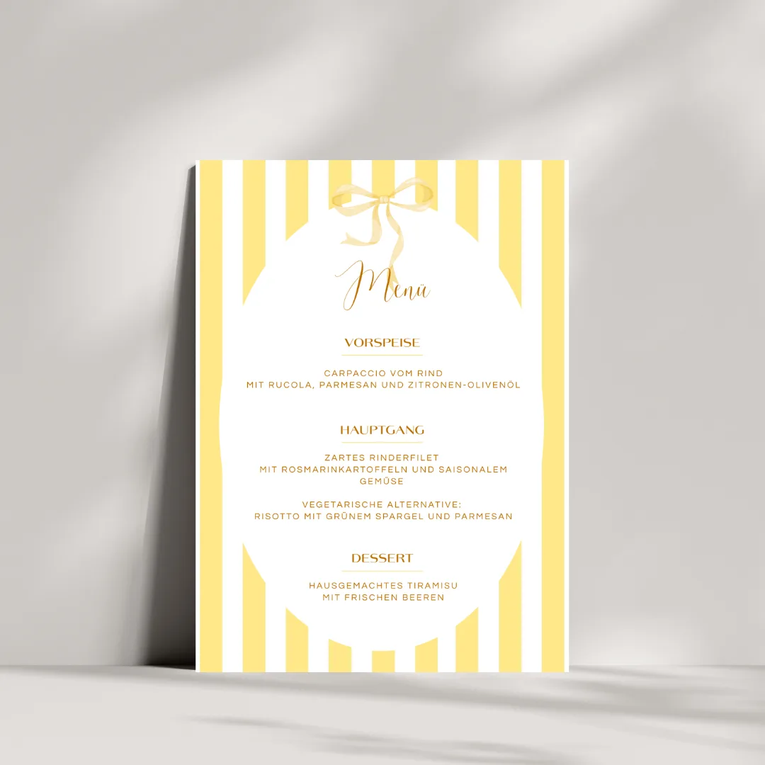 Nera Sunshine Menükarte 💛✨ – Nera Design