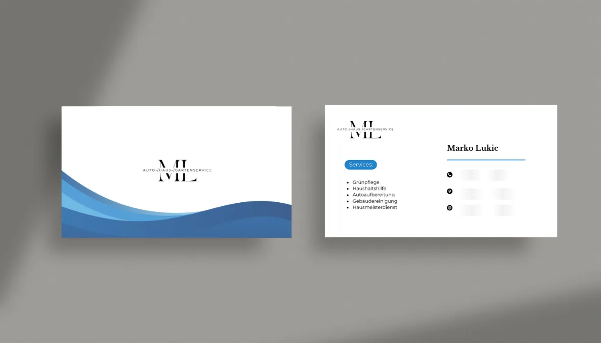 Visitenkarten Design für ML Service – Nera Design