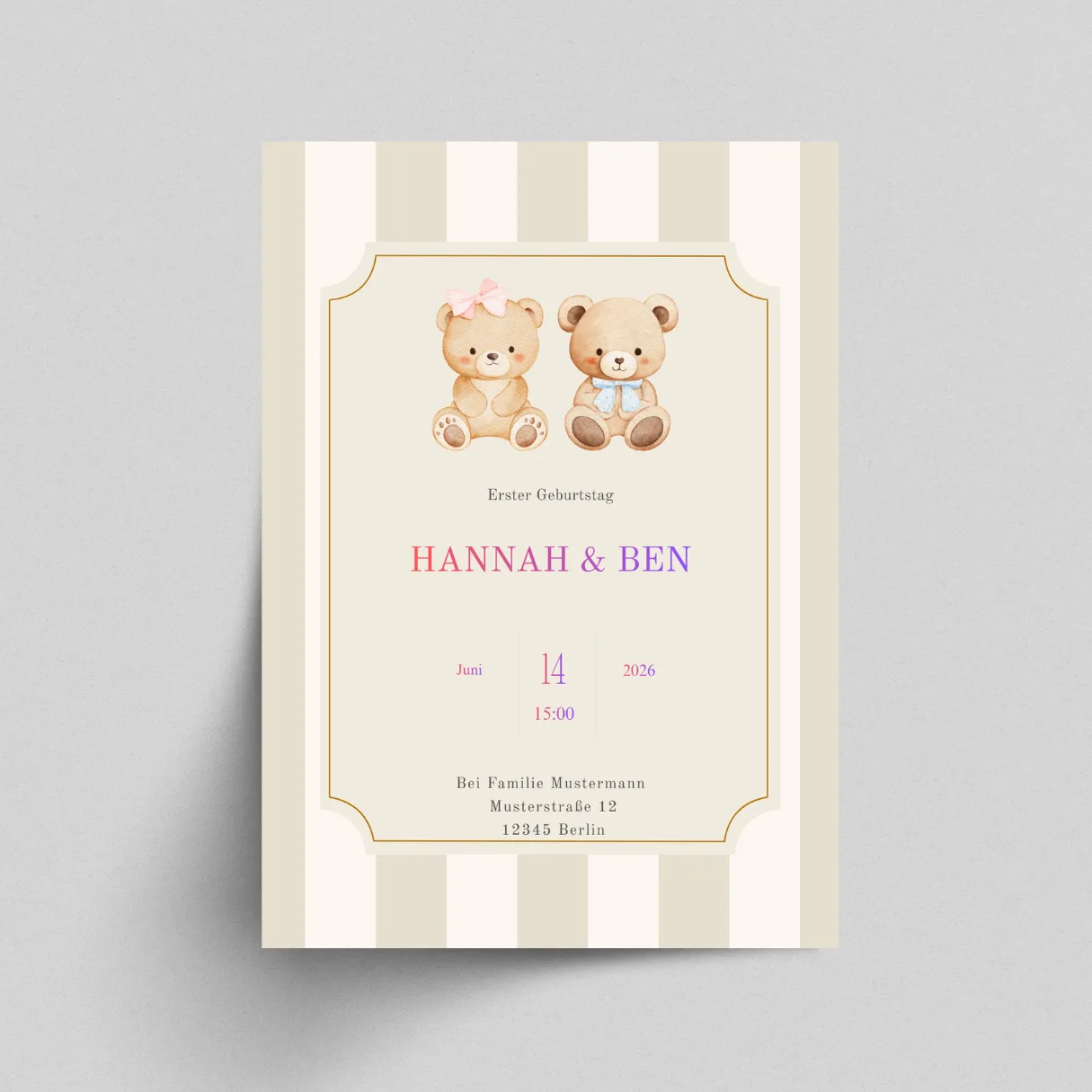 Beary First Birthday – Hannah & Ben – Nera Design