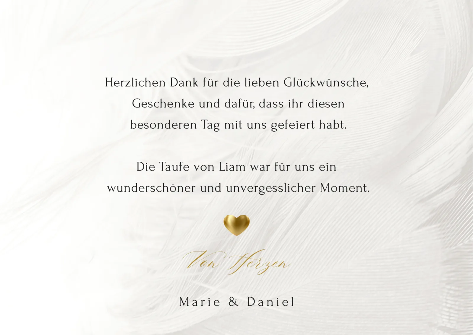 Elegante Dankeskarte zur Taufe – Bild 3