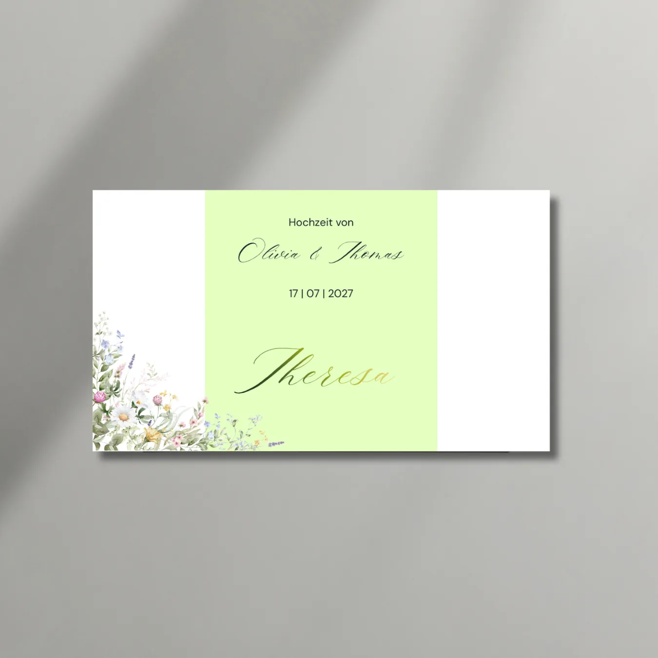 Elegante Steckkarte zur Hochzeit – Nera Design