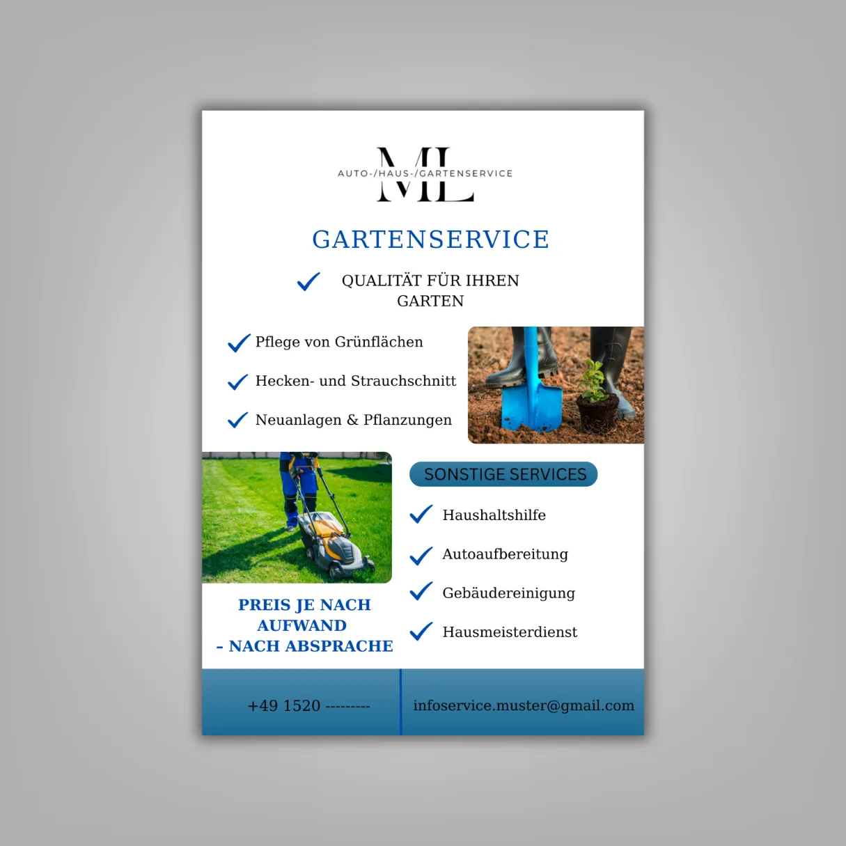 Flyer für Gartenservice & Hausservice – Nera Design