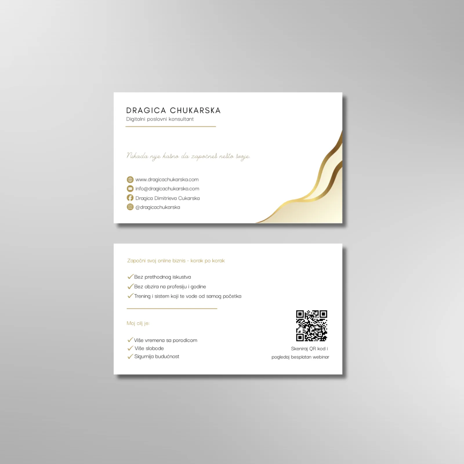 Golden Flow – Mehrsprachige Visitenkarten – Nera Design