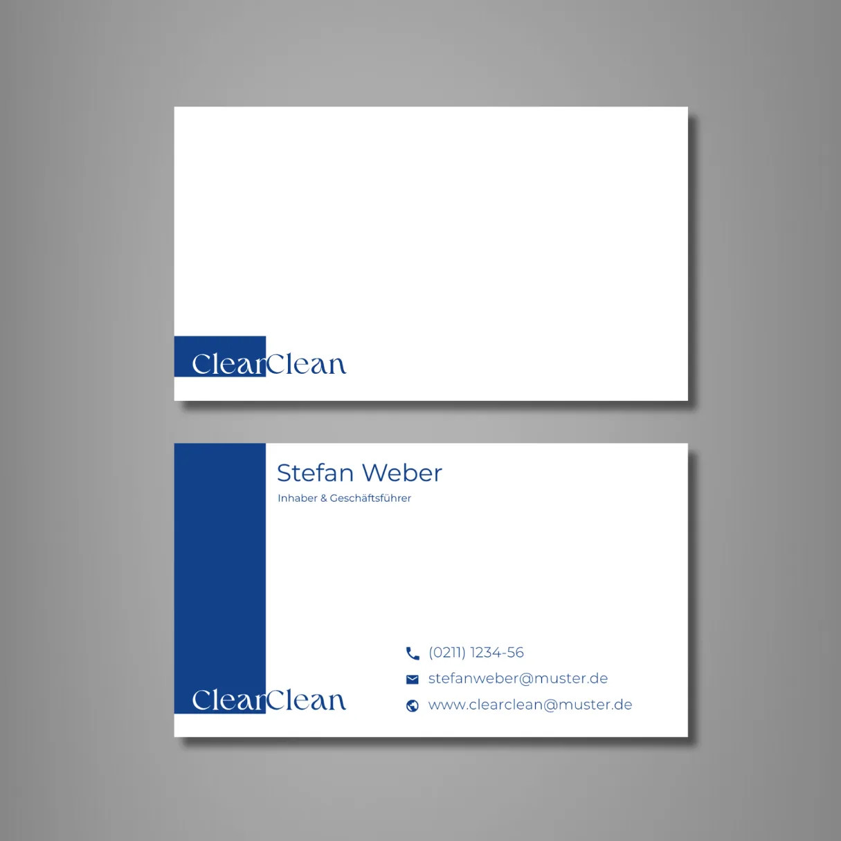 Blue & White Business Card – Nera Design