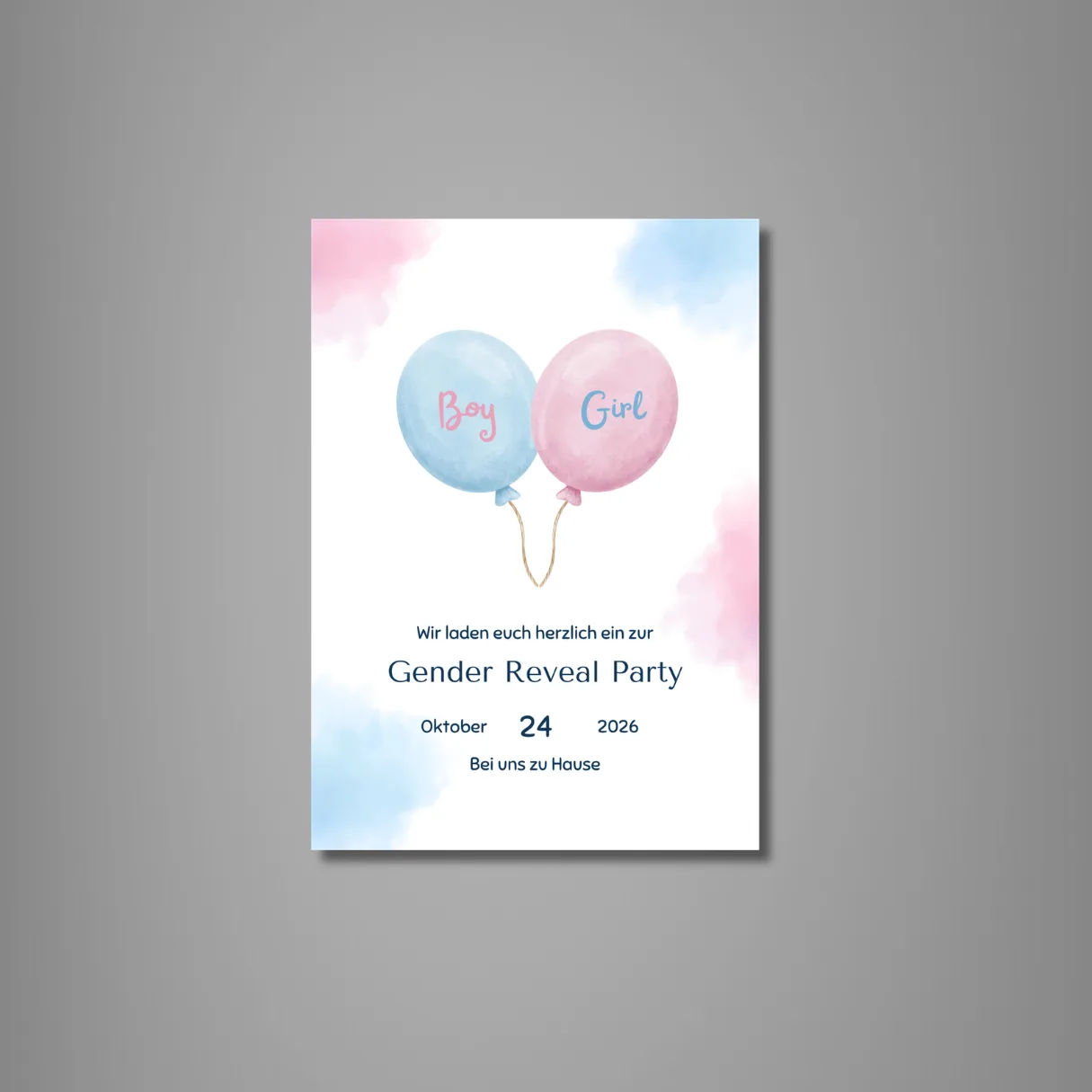 Sweet Balloons – Gender Reveal Einladung – Nera Design