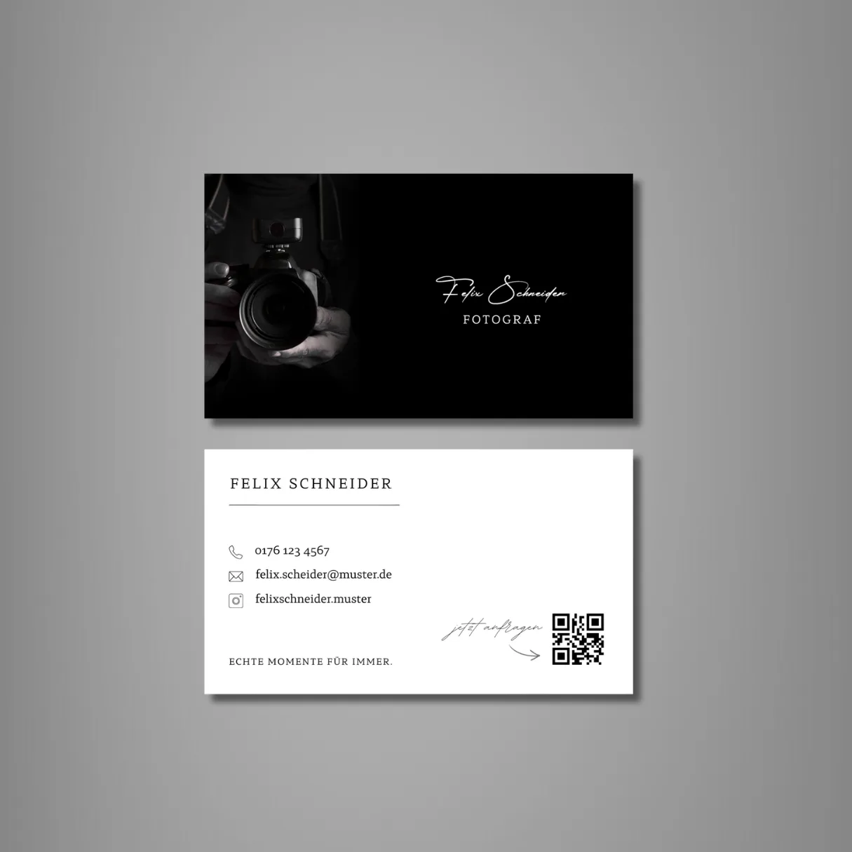 Moderne Visitenkarten für Fotografen – Nera Design