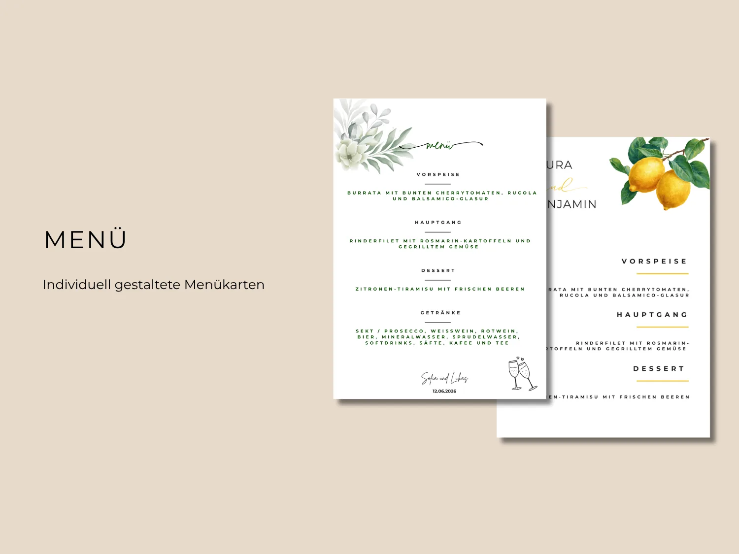 Menükarten – Nera Design